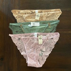 Aerie lace sheer mesh bikini panties medium BNWT